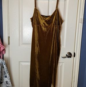 Forever 21 Velvet Gold Dress